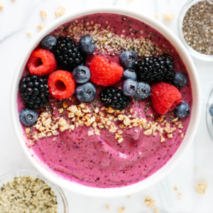 Smoothie Bowls Topped with Berries