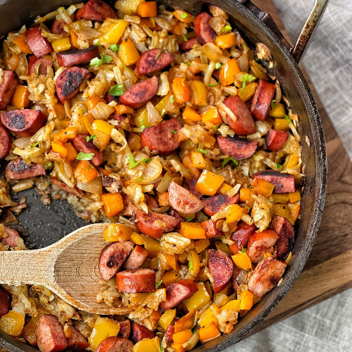 Ultimate Kielbasa Breakfast Skillet: Easy One Pan Hash with Peppers and Onions